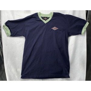 Bear Surfboards Logo T-Shirt Dark Blue Surf Shirt Retro V Neck Vintage Large